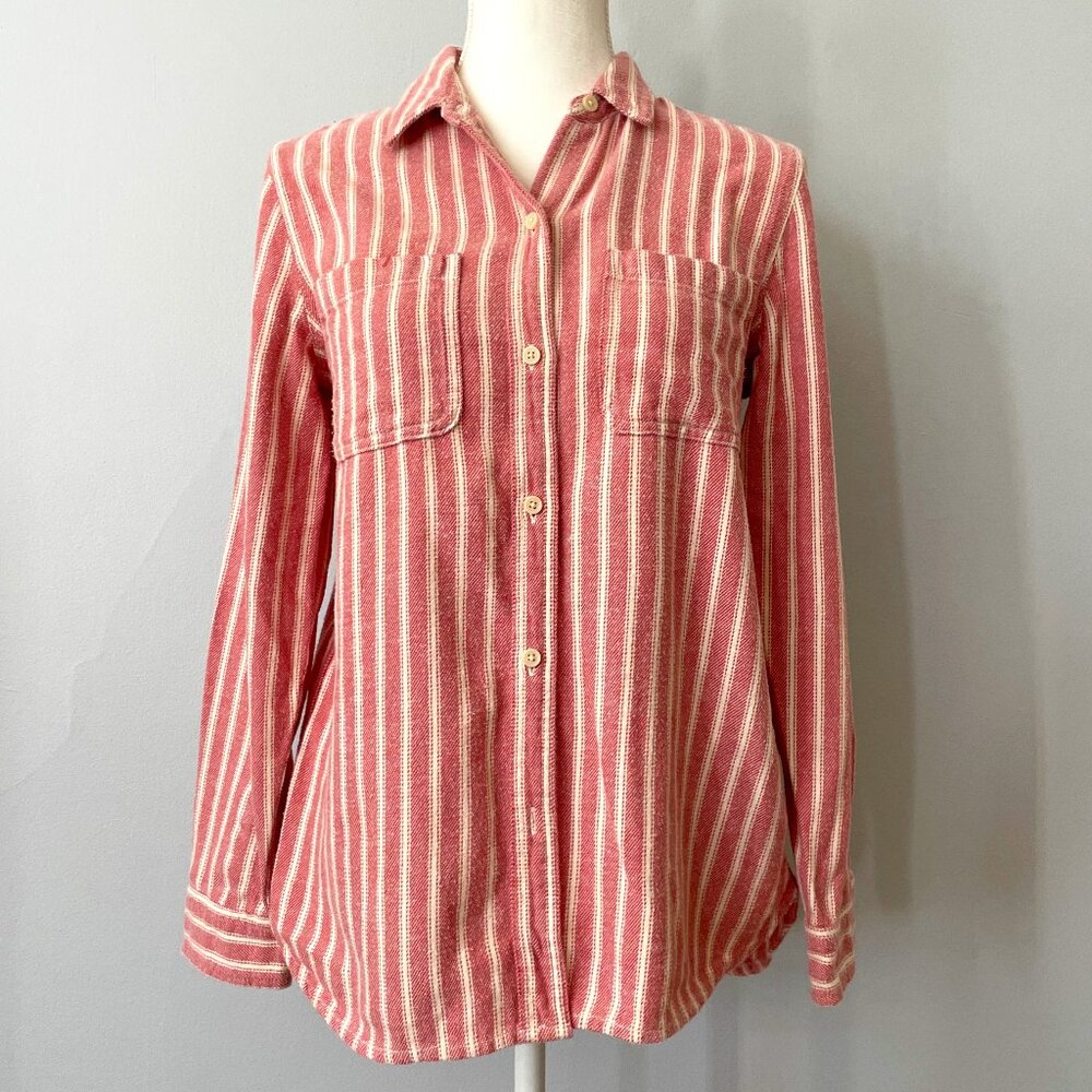 Madewell Women's Pink Flannel Buttoned Shirt Size S